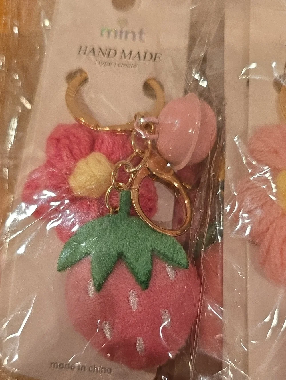 BULK Strawberry Flower And Bell Keychain